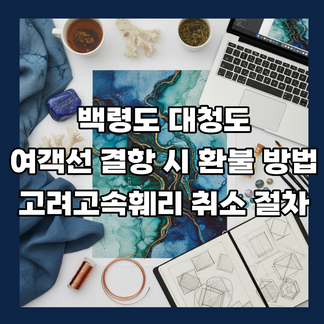 백령도 대청도 여객선 결항 시 환불 방법 고려고속훼리 취소 절차